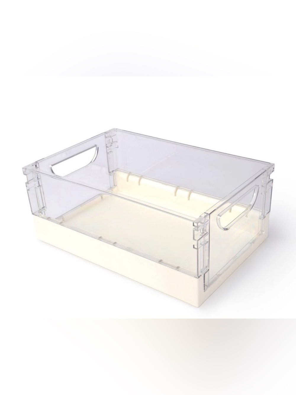 Target Clear Stackable Storage Bin with White Base